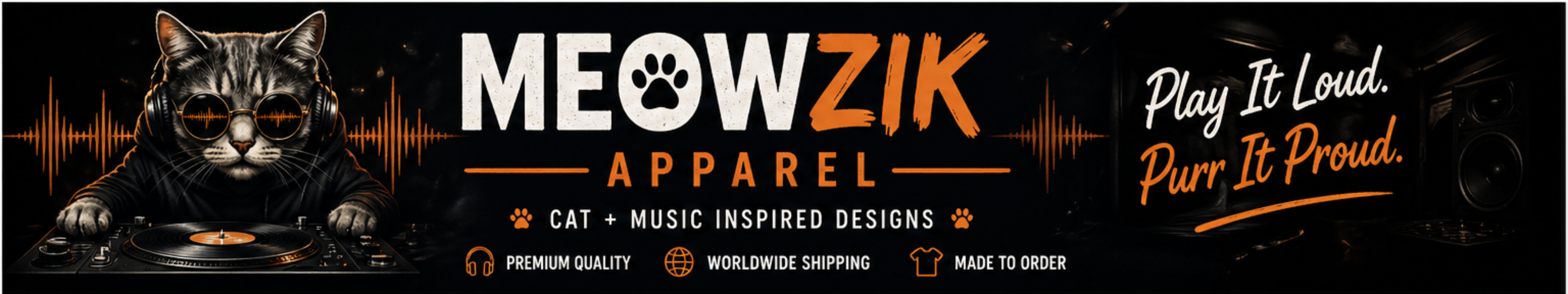 Meowzik Apparel - High-quality cat and music lover clothing and hoodies.